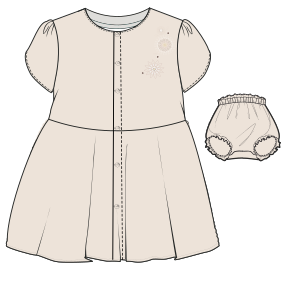 Patron ropa, Fashion sewing pattern, molde confeccion, patronesymoldes.com Dress 0014 BABIES Dresses